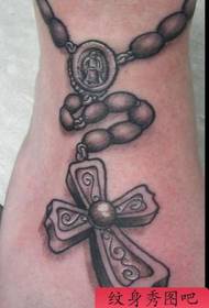 voet kruis ketting tattoo patroon