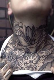 collu splendore incisione stile di tante fiori tatuaggi di mudellu
