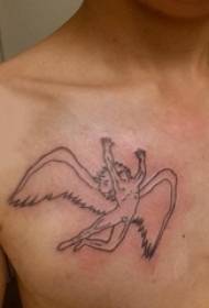 ტატუ მეურვის ანგელოზი ბიჭი გულმკერდის შავი ანგელოზის ტატულის სურათი