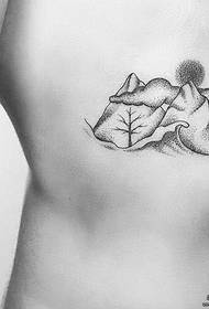 Brust Punkt Dorn Bergwolke Tattoo Muster