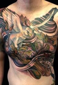 prsa prirodne boje prekrasan orao s grančicama tetovaža uzorka