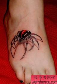малюнок татуювання стопи: візерунок татуювання павука кольору ніг