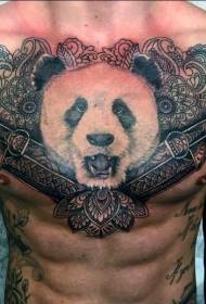 belati panda kepala dan pola tato Brahma