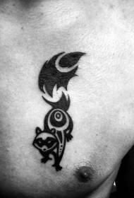 borst wasbeer totem stijl tattoo patroon