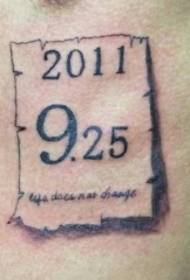 mannelijke borst speciale kalender tattoo patroon