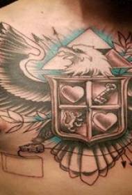 Farbige Eagle Tattoo Boys Brustschild und Eagle Tattoo Bilder