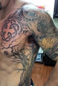 ọkara ụdị pụrụ iche ọkara nke ụrọ totem tattoo