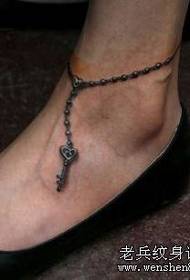 beauty foot key necklace tattoo