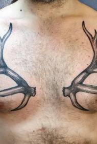 isifuba elula umnyama i-antler ubuntu tattoo pateni