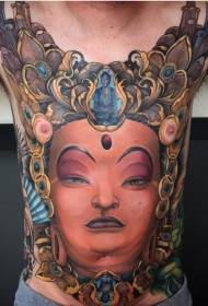 Poitrine de style hindou comme motif de tatouage portrait Bouddha