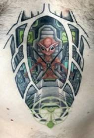 Brust Tattoo männlichen Jungen Brust farbige Alien Tattoo Bilder