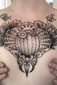 chest chest minzwa European neAmerican cactus chirimwa tattoo maitiro