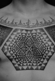 geometría tatuaje tatuaje peito masculino negro tatuaje xeométrico tatuaje