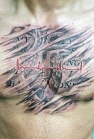 boarst triennen hert Letter Tattoo Patroon