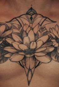 tattoo sa panit nga tattoo lalaki lalaki nga dibdib nga Flower Tattoo nga Larawan