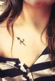 Meisjeskiste swart ienfâldich ûntwerp Skyttersymboal Tattoo-patroan