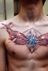 Chest yekatuni whale nehukuru hukuru hwemavara tattoo tattoo