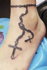 Foot Cross Chain Chain Tattoo