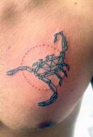 Chest Black Stings Line scorpion tattoo pattern