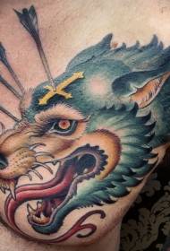 chifuva creepy wolf uye museve weti tattoo tattoo