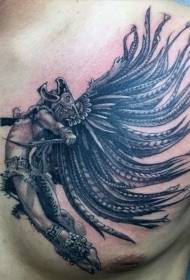 dada pisan kapribadian para prajurit hideung bodas sareng suku sareng pola tattoo bulu