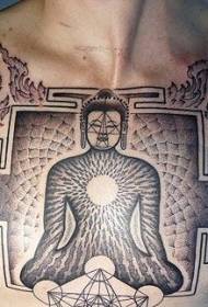 Pola tato dada Buddha dan simbol Buddhisme