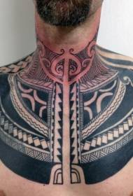 Brust schwarz polynesischen Ornament Tattoo-Muster