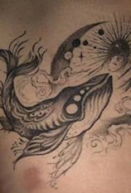 Тетоважа кит машки кит кит и месечината слика тетоважа 50794-геометрија и цвет шема на тетоважа девојчиња на геометрија на градите и цветни тетоважа слики