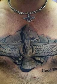 tatoeëringstyl van Egiptiese afgodtatroon in borssteenstyl