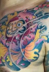 half nieuw Japanse dharma en pioen tattoo kleuren