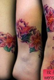 beauty foot color floral tattoo pattern