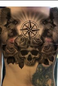 Tatuaj piept Băieți masculi Logo piept și craniu Poza tatuaj