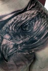 плечо очень реалистично черный серый орел татуировки