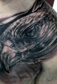 shoulder very realistic black gray eagle head tattoo pattern