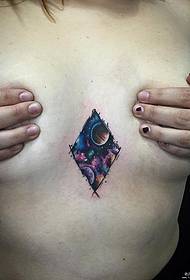 груди зоряно пофарбовані татуювання візерунок
