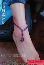 tattoo anklet ສີ່ໃບທີ່ມີຮູບຊົງ