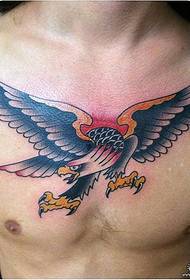 borst old school eagle tattoo patroon