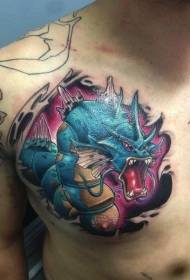 Brust Farbe Cartoon Fantasy Drachen Tattoo Muster