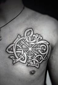 prsa bijeli akvarelni keltski uzorak tetovaža