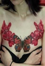 graciösa mönster bröst tatuering