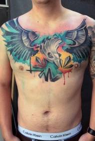 rinnassa moderni perinteinen tyyli väri fantasia lintu tatuointi malli