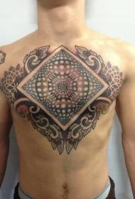 Roliga dekorativa mönster för bröstkorgen geometriska tatuering