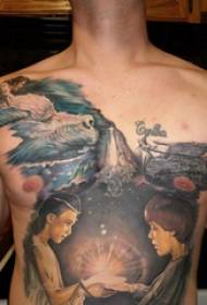 tattoo dada lalaki lalaki dada berwarna karakter tato gambar