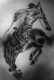 Chest Western theme madoow madow iyo caddaan iyo qaabka tattoo farda