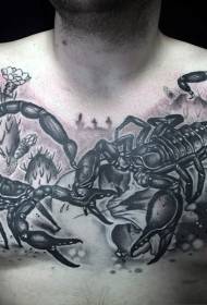 dous deseños de tatuaxes de loita contra o escorpión negro