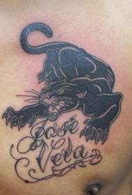 градите лута пантер и шема за тетоважа на букви