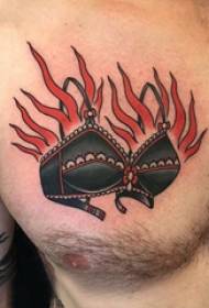 Tattoo Kleidung Jungen Brust Kleidung und Flamme Tattoo Bilder