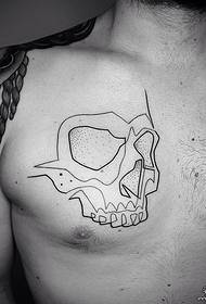 минималистички линијски узорак тетоваже мушких груди