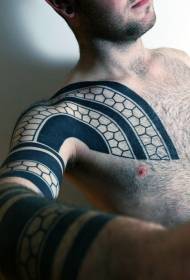 Semplice modello di tatuaggio del braccio totem nero polinesiano