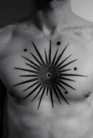 Chest Wonderful Black sun totem tattoo patroon